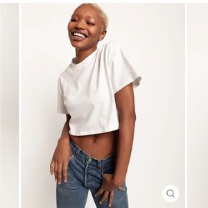 Hanes x karla THE CROP white crop top tshirt womens size small